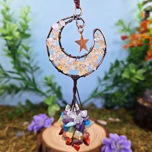 Handmade Citrine Crystal Moon Décor #11